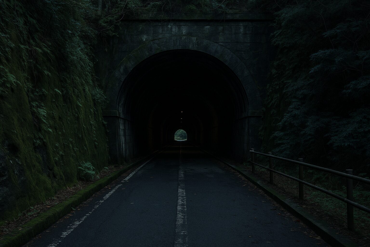 熱海の山中にひっそりと残る古いトンネル。心霊スポットとして噂される不気味な雰囲気が漂う