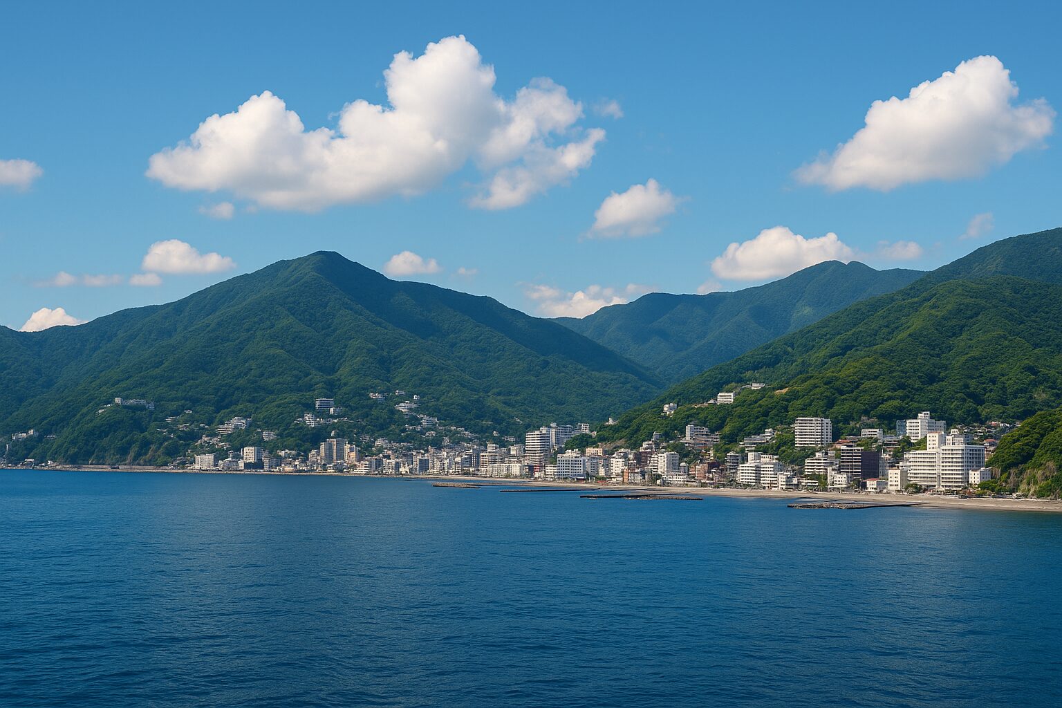 熱海の海と山の絶景 温泉リゾートの街並み